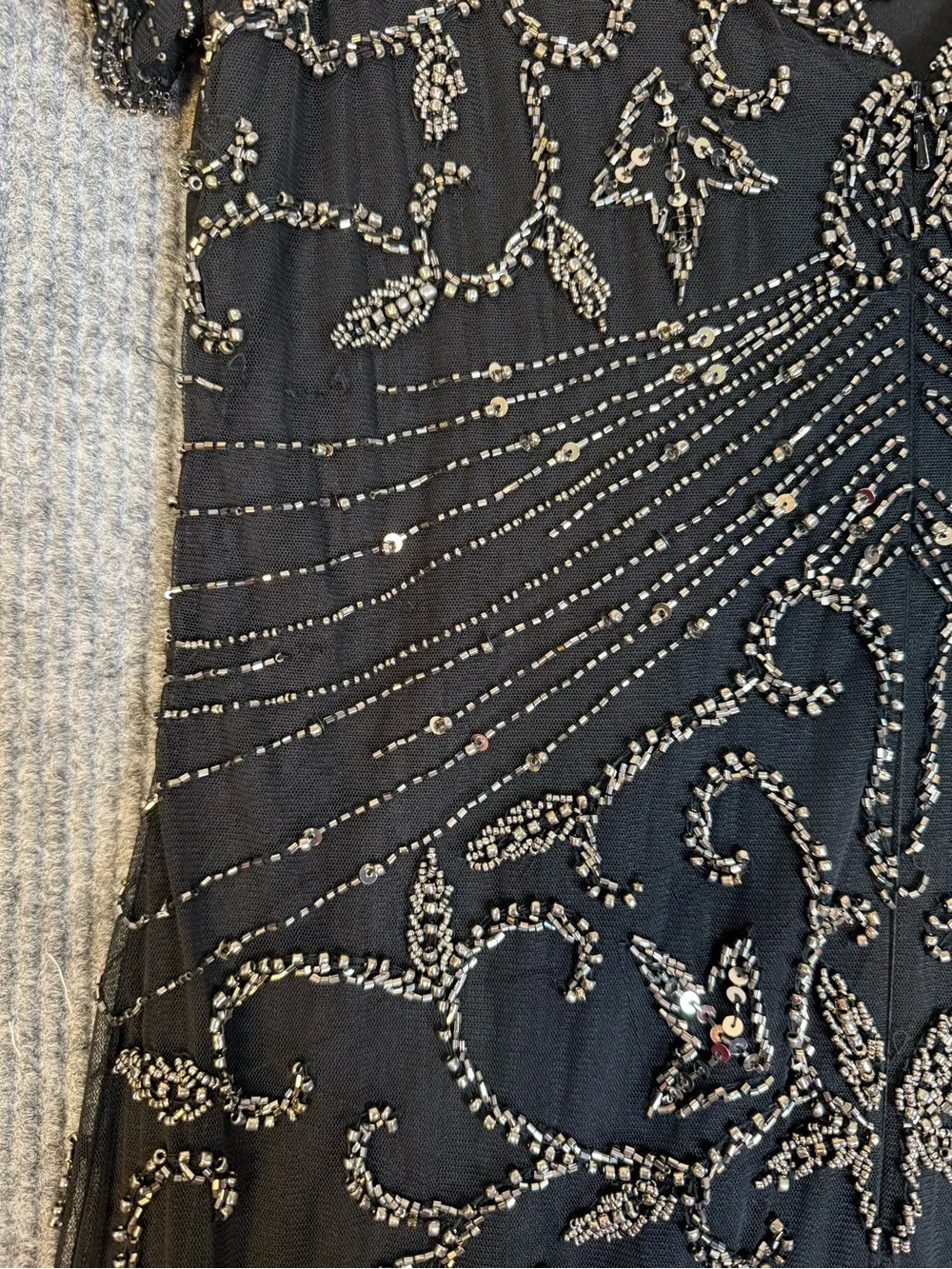 Pisarro Nights Black Maxi Dress with Mercury Beading - Picture 8 of 13
